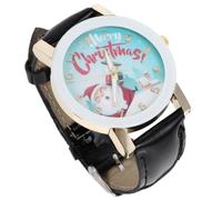 Toddmomy Creative Comfortable with Santa Christmas Quartz Pattern Watch, Claus Lightweight Silicone Metal Material Easy to Carry, Holiday and Daily Wear Gift