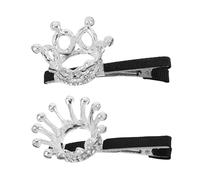 Toddmomy Crown Hairpins Sparkling Design Zinc Alloy Material with Rhinestones 2pcs Comfortable Fit for Parties and Everyday Wear