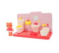 Toddmomy Cute Bear Dollhouse Restroom Potty Training Playset for Early Learning Pretend Bathroom Role Play Encouraging Social Skills and Independent Toilet Habits