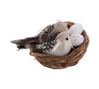 Toddmomy Decorative Bird Nest with Realistic Simulated Eggs and Birds Natural Looking Garden Ornament for Indoor Outdoor Home Patio Balcony Decor Easy Placement Birdcage Accessory