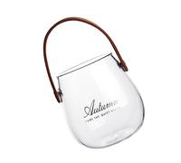 Toddmomy Decorative Glass Flower Vase with Leather Handle Small Hydroponic Vessel for Home and Office for Arranging Fresh Dried Flowers Autumn Brown Color