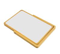 Toddmomy Desktop Decor Vanity Mirror Premium Cosmetic Mirror for Girlfriend and Daughters Home Office Yellow Wood No Burr