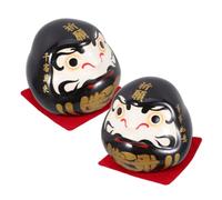 Toddmomy Dharma Eggs Japanese Small Statues Lucky Dolls Photo Handle Velvet Balls Home Doll Miniature Doll Asian Dolls Wealth Cat Doll Home Decor Large Color Dolls Ceramics Black