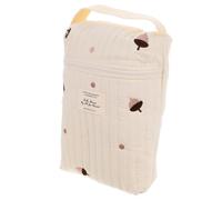 Toddmomy Diaper Organizer Bag Portable Diaper Pouch Multi-function Cotton Cloth White Large Storage Capacity the Go Attaches to Stroller for Moms and Parents