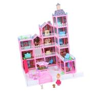 Toddmomy DIY Miniature Princess Castle for Villa with LED Lights Sturdy Material Easy Assembly Tiny Doll House Kit for Creative Pretend Play and Imagination Development