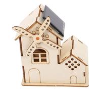 Toddmomy DIY Solar Powered Windmill Kit Wooden House Science Experiment for Educational Solar Assembly Stem Project for Boys and Enhances Observation and Independent Thinking Skills