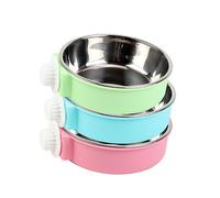 Toddmomy Dog Cat Bowl Set Stainless Steel Hanging Dog Food Bowl Cage Round Design for Easy Cleaning