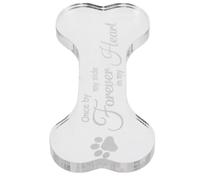 Toddmomy Dog Memorial Plaque Outdoor Acrylic Bone Shape Lasting Tribute Sign for Garden Use Easy to Maintain Pet Loss Remembrance Keepsake for Dog Owners
