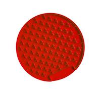 Toddmomy Dog Silicone Slow Eating Mat Outdoor Pet Feeding Cushion Round Cross Style Red Easy to Clean Pet Feeder for Slow Eating
