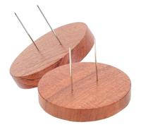 Toddmomy Doll Display Stand with Needle Support Felt Base Stable Wooden Holder for Crochet Dolls Display at Craft Fairs and Home Decoration 1.85X1.85X1.37 Inch