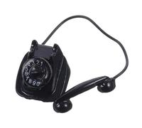 Toddmomy Doll House Phone Dollhouse Furniture and Accessories Dollhouse Miniature Phones Mini Phones for Dolls Rotary Phone Dollhouse Miniature Telephone Phone Models Metal Black