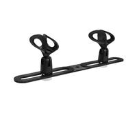 Toddmomy Double-head Aluminum Mic Stand with 2 Microphone Clips for Live Streaming Events Sturdy Plastic Metal Construction, Adapter for Recording, Conference, and Presentation