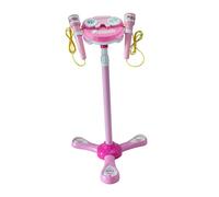 Toddmomy Double Microphone Toy for Boys and Girls Cartoon Music Singing Microphone Flashing Lights Educational Toy for Boys and Girls Battery-Free for Early Learning and Playtime