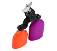 Toddmomy Double Mounted Plastic Cowbell Noisemaker Bi-tone Cow Bell Percussion Instrument with High and Low Tones for Drum Kit and Sports Events - Purple and Orange