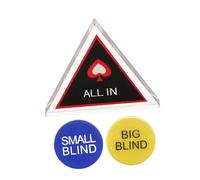 Toddmomy Double-sided Poker Dealer Button with Small Blind Big Blind Chips Plastic Game Markers and Card Protector for Poker Night Party Supplies