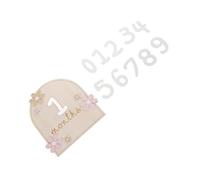 Toddmomy Double-Sided Wooden Newborn Milestone Marker with Daisy Accent Monthly Announcement Cards for Growth Tracking and Keepsake Photo Props
