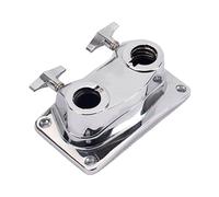 Toddmomy Drum Accessory Tom Cymbal Base Clamp Double Hole Metal Lightweight Secure Hold Silver Wc80 for Drum Set Kit Parts