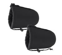 Toddmomy DSLR Lens Pouch Bag 2Pcs Neoprene Material with Hook Attachment Size S for Photographers on the Go
