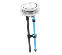 Toddmomy Dual Flush Toilet Water Tank Push Button with Rod Round Silver Abs Stainless Steel Replacement Toilet Accessory Cistern Flush Button for Bathroom Tank Repair Random Color