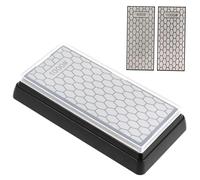 Toddmomy Dual-Sided Diamond Sharpening Stone Grit with Non-Slip Base Versatile Manual Sharpening Tool for Kitchen Cutlery Scissors and Cutting Tools Stable and Safe Use