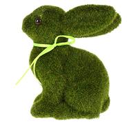 Toddmomy Easter Bunny Ornaments Decoration Green Flocked Rabbit Garden Statue Faux Moss Animal Figurines for Nursery Table Yard Home Decor 15. 5Ã-13cm