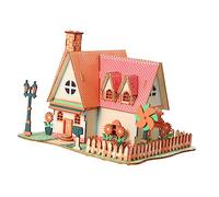 Toddmomy Educational Wood Puzzle DIY House Puzzle for Enhances Color Shape Differentiation Skills Safe Smooth Finish Fun Creative Learning Experience