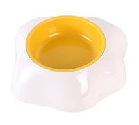 Toddmomy Egg Yolk Cat Bowl Plastic Pet Feeding Bowl White Single Pet Food Dish and Puppies