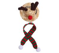 Toddmomy Elastic Pet Lizard Hat Scarf Set for Christmas Party Reptile Scarf Cap 2pcs Set