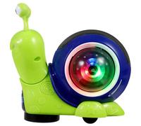 Toddmomy Electric Crawling Snail Toy - Musical Light up Baby Toy with Moving Shell, Soft Silicone Eyes, and Flashing Lights for Sensory Development and Tummy Time
