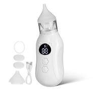 Toddmomy Electric Nose Sucker with Gentle Silicone Tip Rechargeable Nasal Aspirator for Multiple Suction Levels Compact and Portable Nose Cleaner for Home and Travel White