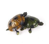 Toddmomy Electric Remote Control Turtle with Luminous Eyes Realistic Movement Channel Forward Backward and Turning Shatterproof Plastic Simulation Animal for Yellow