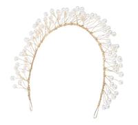 Toddmomy Elegant Crystal Rhinestone Headband for Women’s Accessories, Bridal Headpieces for Wedding with Comfortable Wear and Versatile Use, Stylish Golden Fake Pearl and Brass Head