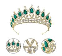 Toddmomy Elegant Green Crystal Crown Headband with Rhinestone Decoration and Copper Claw Material, Delicate and Charming Wedding Accessory for Brides and Bridesmaids