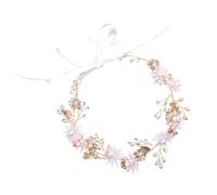 Toddmomy Elegant Pink Floral Wedding Headband for Bride, Lightweight Alloy Bridal Hair Accessory Comfortable to Wear, for Weddings and Special Occasions