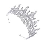 Toddmomy Elegant Silver Diadem Wedding Tiara Crown with Rhinestones and Crystal Glass, Comfortable Zinc Alloy Bridal Headdress for Women, Stylish and Delicate Headband Crown for Banquet