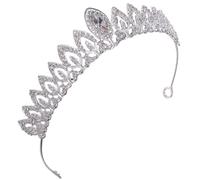Toddmomy Elegant Silver Wedding Crown Hair Accessory for Bride Featuring Tree Leaf Shape Alloy Material Dazzling Sparkle and Lightweight Design for Weddings and Other Occasions