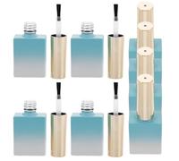 Toddmomy Empty Nail Polish Bottles with Easy and Even Application with Brush Caps 8pcs 11.7ml Glass round Refillable Manicure Bottles for Personal and Professional Use