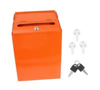 Toddmomy European Style Wall-mount Mailbox with Lock Iron Material Pastoral Design for Office School Front Suggestion and Complaint Letter Box Orange