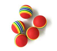 Toddmomy Eva Rainbow Ball Interactive Fun and Training Dog Chew 6pcs for Puppies Sturdy 3.5cm Puppy Balls Outdoor