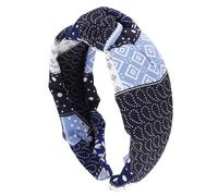 Toddmomy Fashionable that Will Not Tighten Hair Blue Polyester Headband with Wide Knot Featuring a Printed Design and Comfortable Fit for Women for Daily Life and Parties