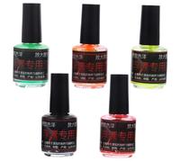 Toddmomy Fishing Float Paints Waterproof Eye Catching Fluorescent Float Marker Paints 5 Colors Set Black Green Red Yellow Orange for Fishing Accessories