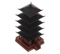 Toddmomy Five-layer Traditional Tower Model Desktop Decor Retro Plastic Pagoda Ornament for Home and Study Room Decoration 9x4.8x4cm Miniature Figurine Indoor Sculpture Random Style