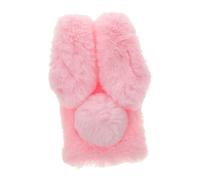 Toddmomy Fluffy Plush Rabbit Ear Phone Case for Soft Tpu Protective Cover with Faux Fur Scratch-resistant Girly Cartoon Shell Cozy Winter Warm Accessory Pink