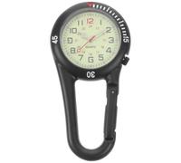 Toddmomy Fluorescent Dial Backpack Buckle Watch Clip Key Buckle Fob Watch for Nurses Black Clip for Uniforms