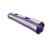 Toddmomy Foldable Pet Tunnel Three Openings, Small Interactive Cat Play Tube in Yellow, Purple, and Blue Stripes for Indoor Kitten Activity and Exercise