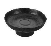Toddmomy Footed Glass Fruit Bowl for Kitchen Counter, Black Pedestal Bowl | Decorative Fruit Snack Serving Bowl for Table Centerpiece, Key Gadget Holder, 10.2x3.9"