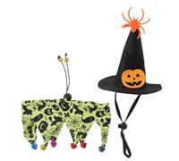 Toddmomy Funny Cat Halloween Clothing Decorative Witch Hat and Collar Set Small Dog Costume Pet Cosplay Prop