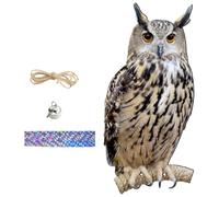 Toddmomy Garden Bird Deterrent Owl Ornament with Bell Realistic Hanging Decor for Trees Effective Decoy to Keep Birds Away Ideal for Outdoor Spaces
