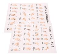 Toddmomy Gesture Language Posters 8 Sheets Paper Material Educational Wall Charts with Alphabet and Hand Signs for Classroom and Home Use Visual Aid and Students