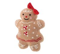 Toddmomy Gingerbread Man Pillow: Christmas Gingerbread Throw Pillow - Large Stuffed Cushion with Bow Hair Clip - Cute Christmas Holiday Party Gifts 17.5x12.6